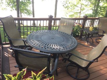 sling 4 chair round dining set Land-and-Lake-Patio outdoor-furniture-Scranton-Charleston-Summerville