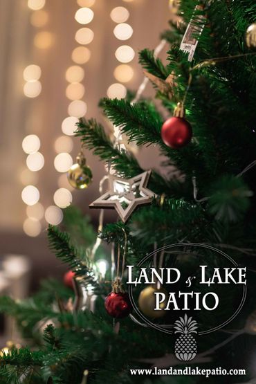 Christmas ornaments on tree close up