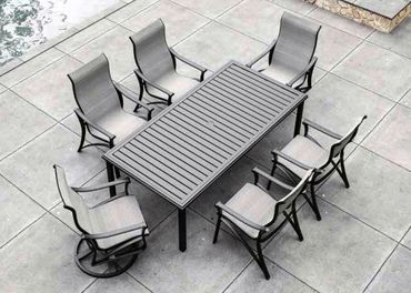 best sling 6 chair dining set Land-and-Lake-Patio outdoor-furniture-Scranton-Charleston-Summerville