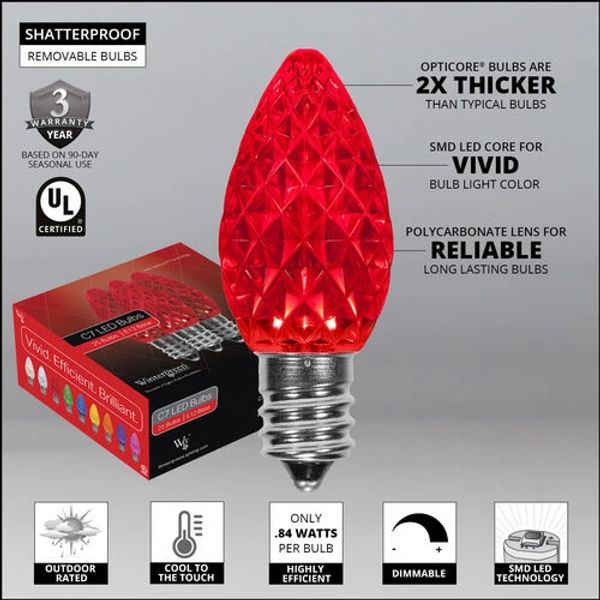 holiday led lights heavy duty removable bulbs