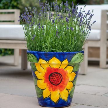 unique Terra Cotta Planters hand painted made in Spain