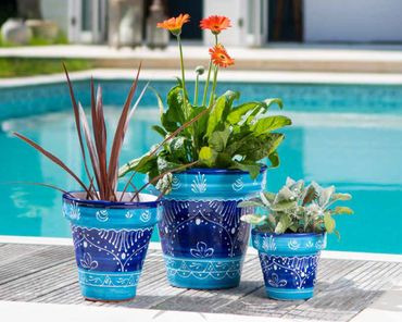 Terra Cotta Planters hand painted made in Spain