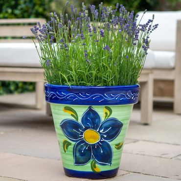 unique Terra Cotta Planters hand painted made in Spain