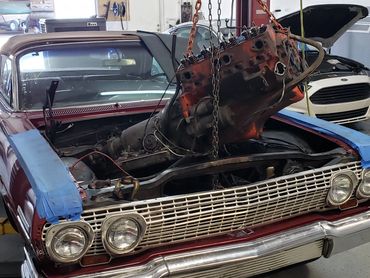 Pulling 327 Engine out of 1963 Chevy Impala