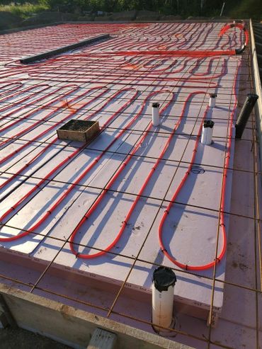 Heating - In floor heat start install