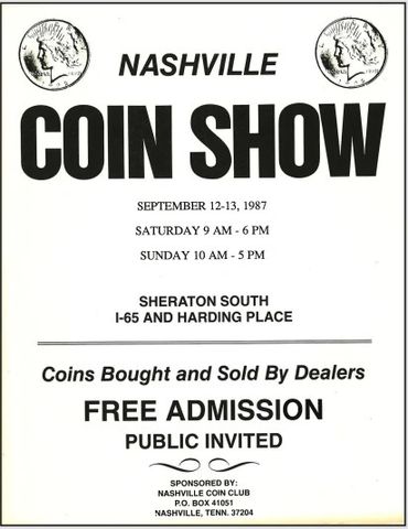 1987 Nashville Coin Show flyer.