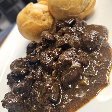 fried dumplings and liver