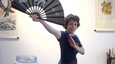 working with Kung Fu fan