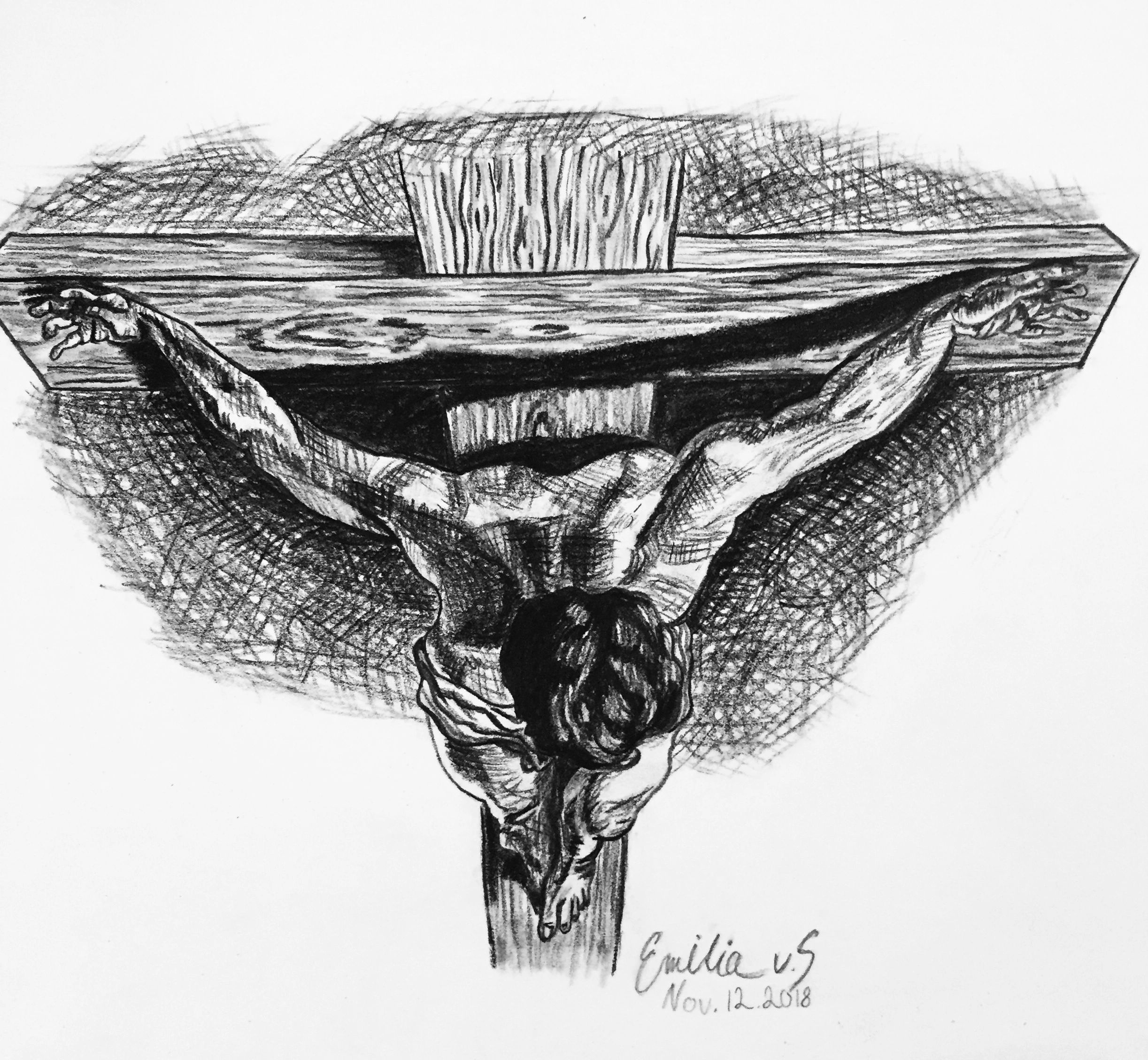 Charcoal art charcoal Jesus