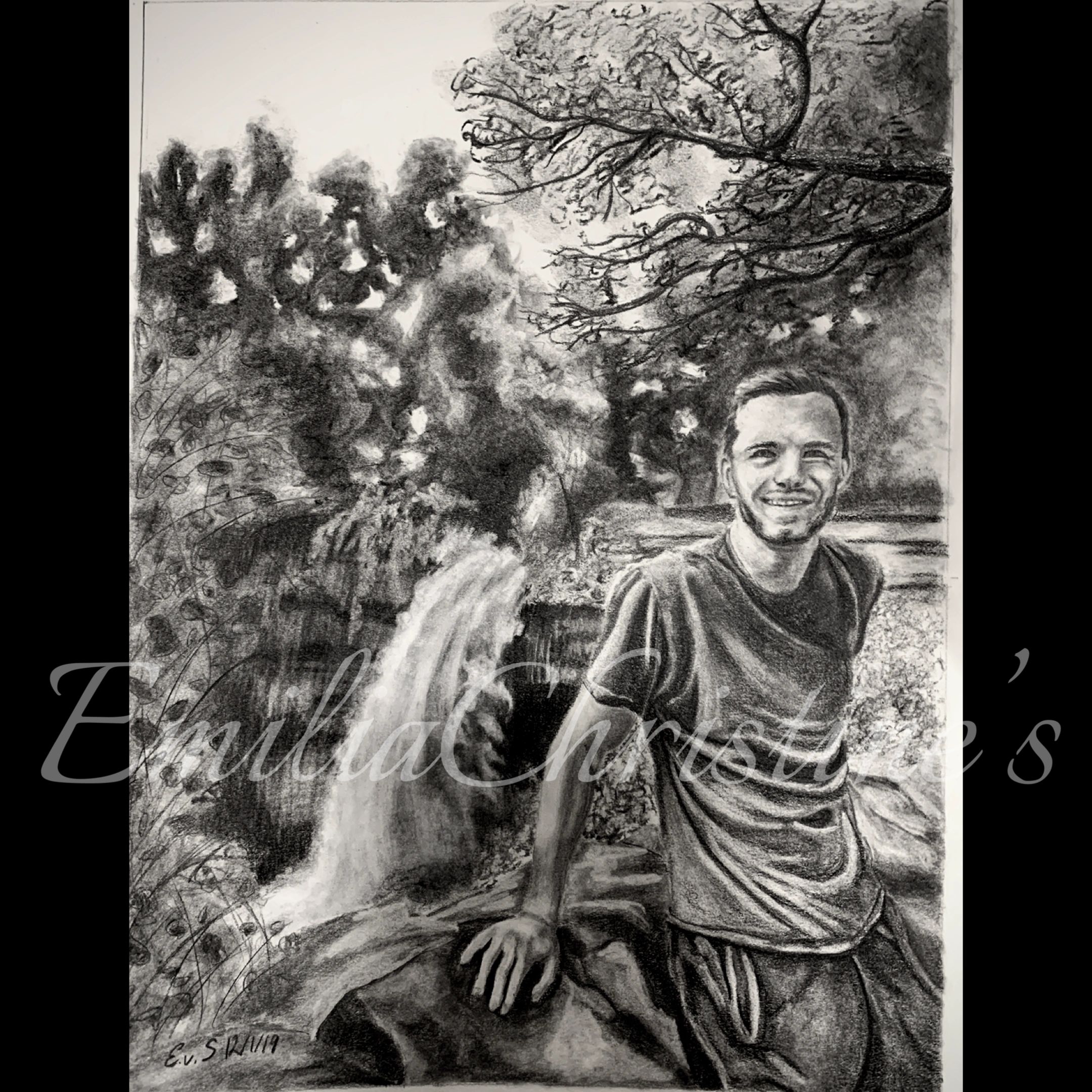 Charcoal art charcoal drawing figure art