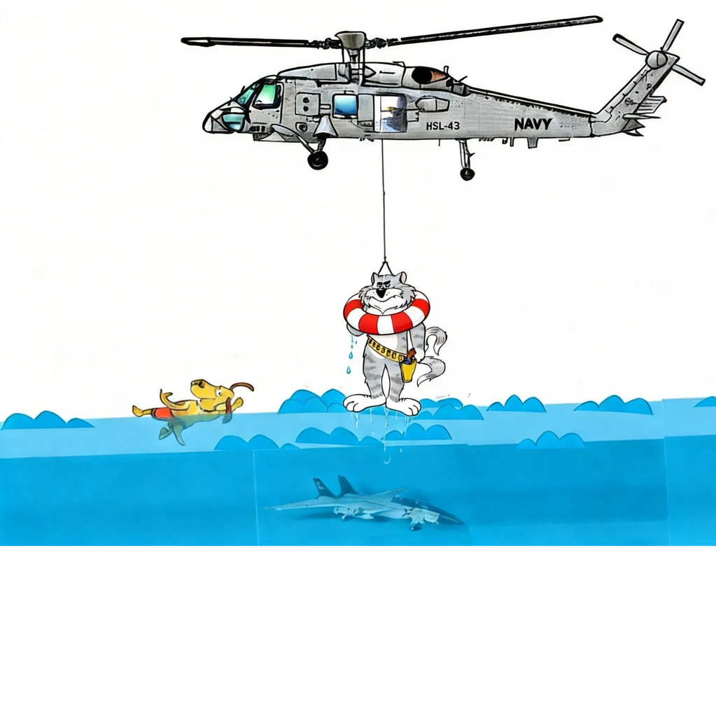 SAR Rescue Helicopter hoisting Patch Animal.