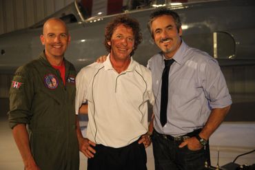 AMP Equipment CEO Brian Blagowsky, with Capt. Dan Rooney and David Feherty