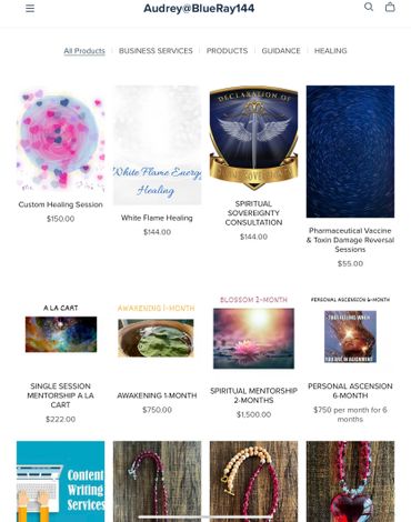 Online spiritual and healing services with mentorship and content writing offerings.