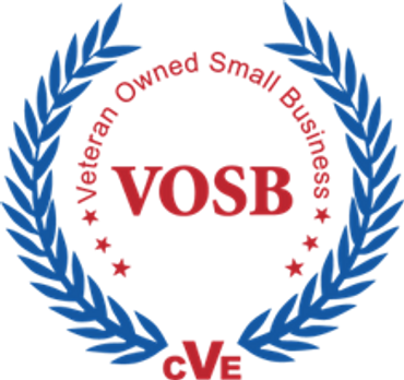 Logo for a Veteran Owned Small Business certification.