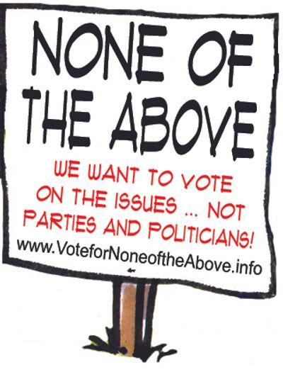Vote for None of the Above Sign
