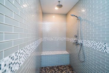 custom waterfall shower with hand shower 