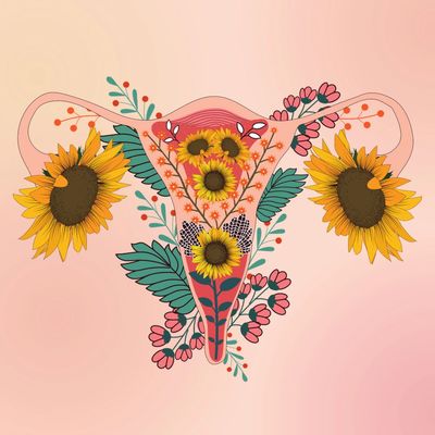 beautiful fertile uterus with flowers
