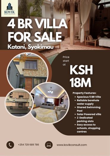 4 bedroom villa for sale in Katani, Syokimau starting at KSH 18 million.