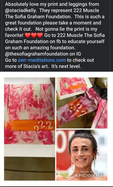 A painting to be auctioned off for the Foundation, and leggings made from the painting!!