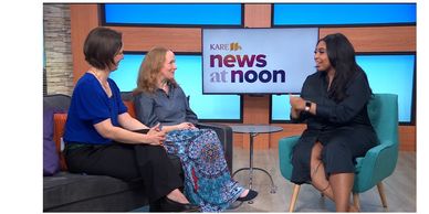 Sarah Ellefson and Sarah Anderson speaking with KARE 11 reporter Alexis Rogers