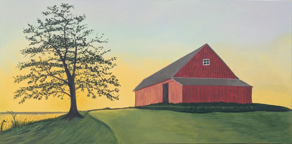 Barn at Sunset Acrylic