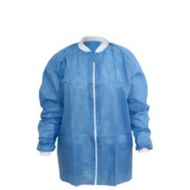 Bata Cremallera Manga Larga Puño Blanco