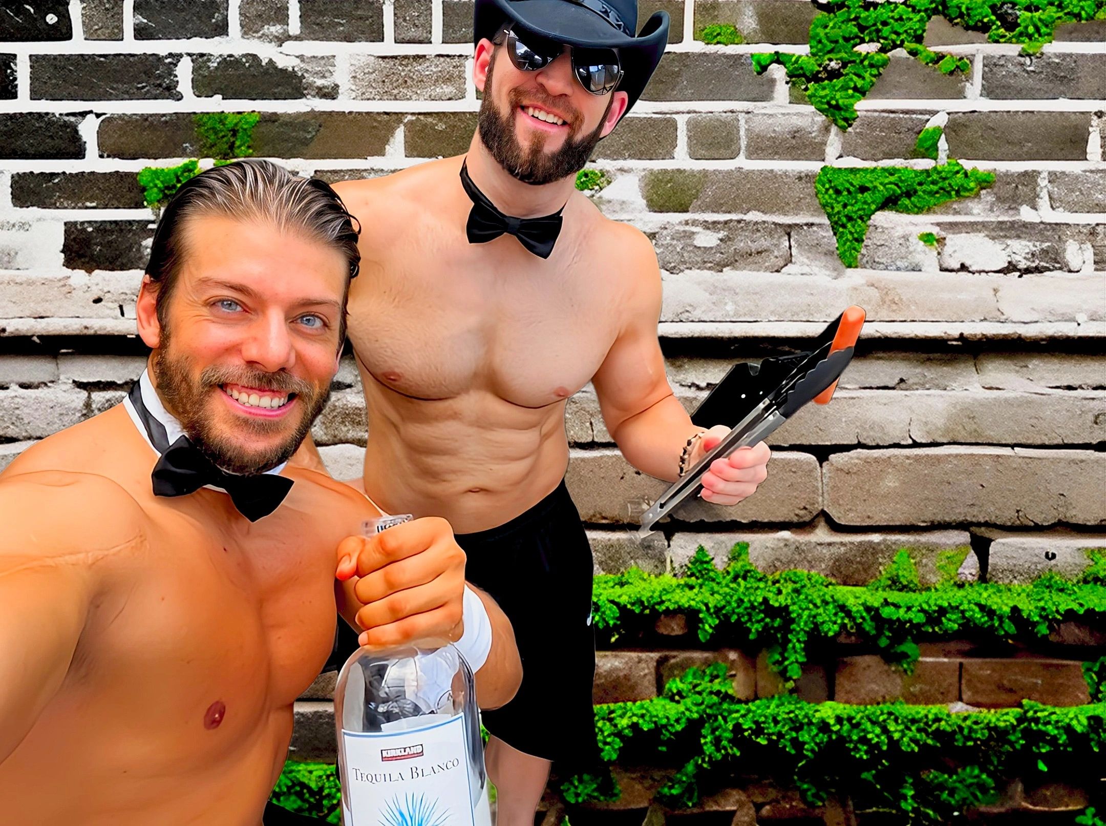 Charming butlers and cabana boys in Nashville cook food and bartend at a bachelorette party.