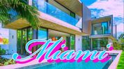 massive mansion estate in Miami, Florida  with blue reflection glass panel windows