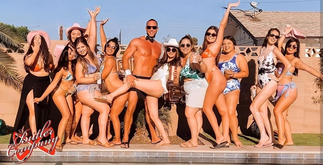 Owner Brian Reynolds of A Butler Company entertains a bachelorette party in Scottsdale
