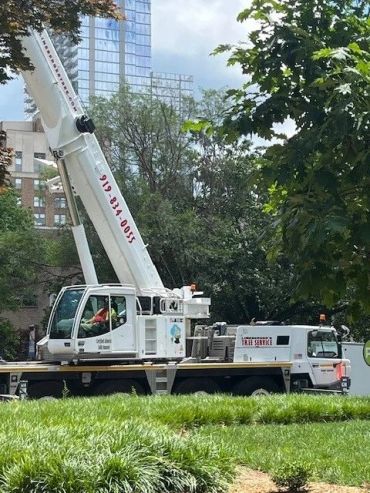Crane on the job site.
