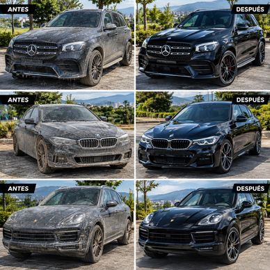 Comparación de autos sucios y limpios