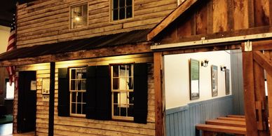 View of our museum theater and exterior of the Waxpool General Store.