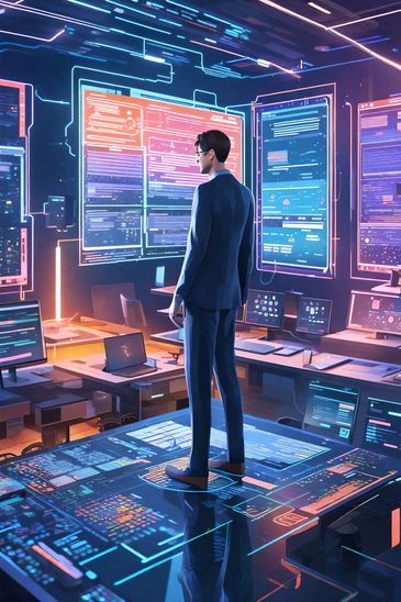 AI Consultant. AI generative Art designed with Blue WIllow AI.