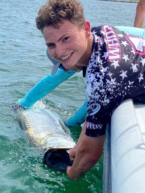 This young man’s 1st tarpon and 1st saltwater fishing experience! He couldn’t have been more excite!