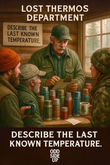 Park rangers catalog lost thermoses in the Department of Misplaced Beverage Security.