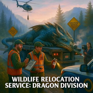 Field agents coordinate a dragon relocation at the Wildlife Relocation Service: Dragon Division.