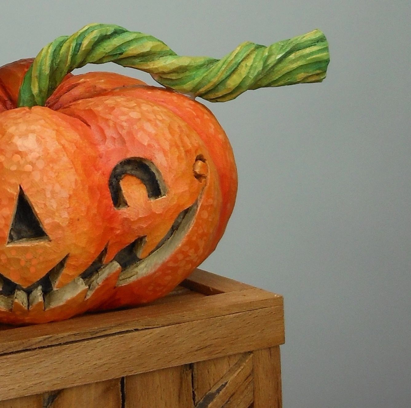 Smiling Halloween pumpkin decoration.