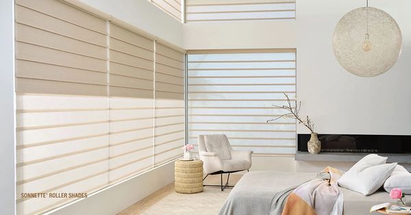 Hunter Douglas Sonnette Roller Shades with Powerview motorization and home automation