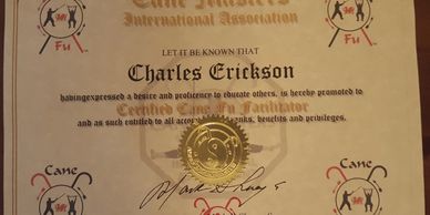 Chuck Erickson
Cane-Fu Facilitator Certificate