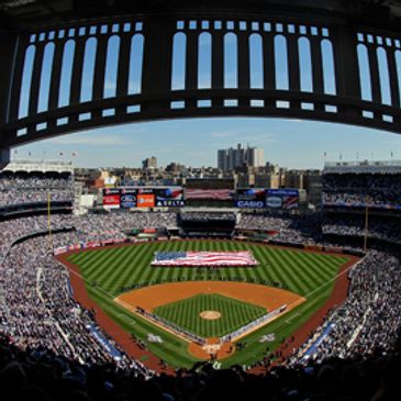 Yankee Stadium with United States Flag