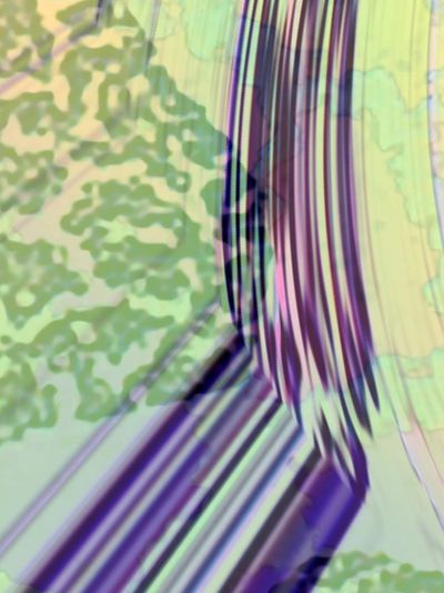 Green and purple patterned detail of Wild Ecology art © 2021 Jennifer Seron. All Rights Reserved.