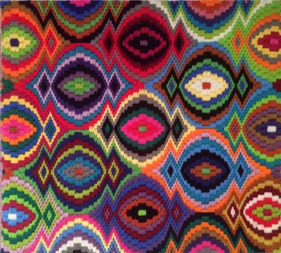 Vivid needlepoint mandala tessellation. Copyright © 2021 Jennifer Seron. All Rights Reserved.