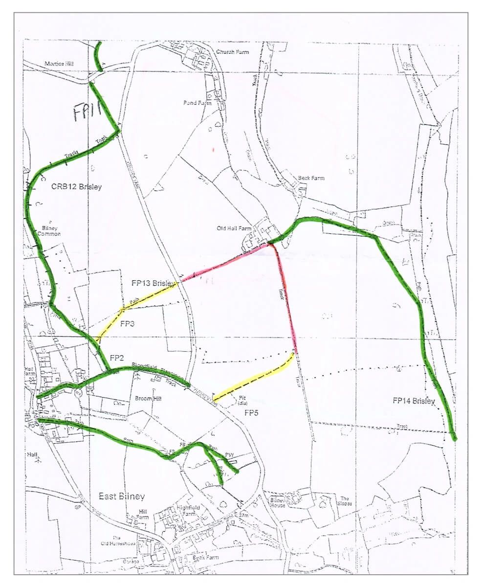 Brisley Village Norfolk - footpath map
