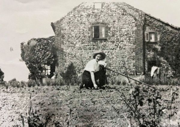 A lady tending a field in brisley village