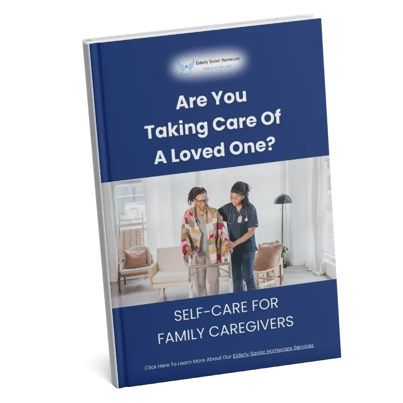 Brochure titled 'Are You Taking Care Of A Loved One?' about self-care for family caregivers.