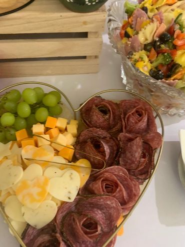 Heart shaped charcuterie board