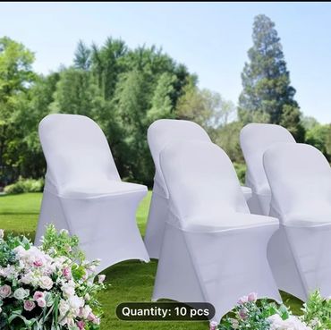 White fitted chair covers