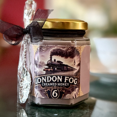 London Fog Earl Grey Flavored Creamed Honey  Gift   charming teaspoon  Downton Abbey enthusiasts,
