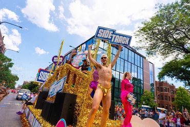 Northshore Sound on the 2025 Sidetrack float at Chicago Pride Parade