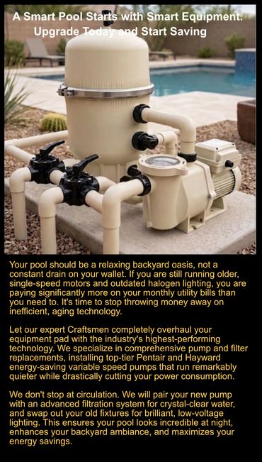 Advanced pool pump and filtration system by expert craftsmen for energy-efficient backyard pools.